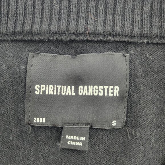 SPIRITUAL GANGSTER Yin Yang Unisex Parker Sweater Vintage Black Sweater - Picture 5 of 6